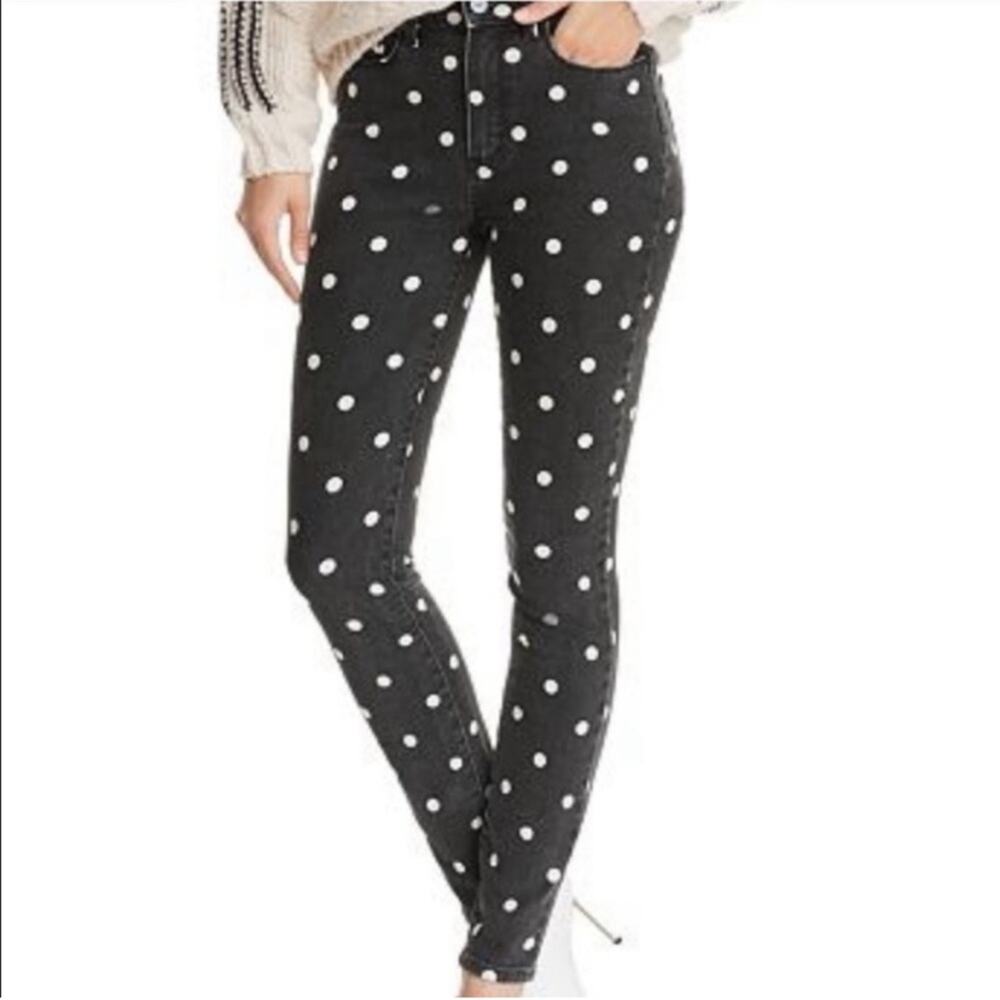 Paige Hoxton Ultra Skinny Polka Dot Jeans Size 28